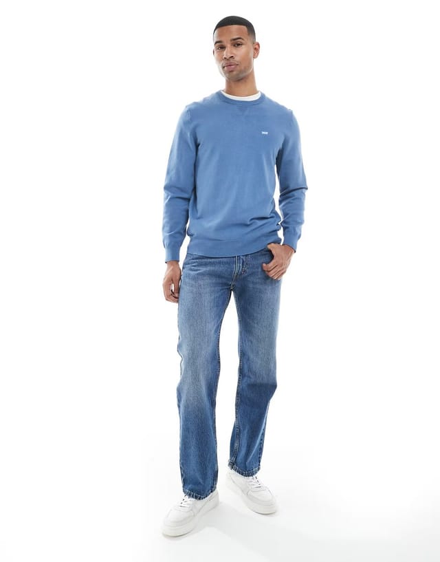 ASOS Levi's lightweight batwing logo knit jumper in light blue - 2