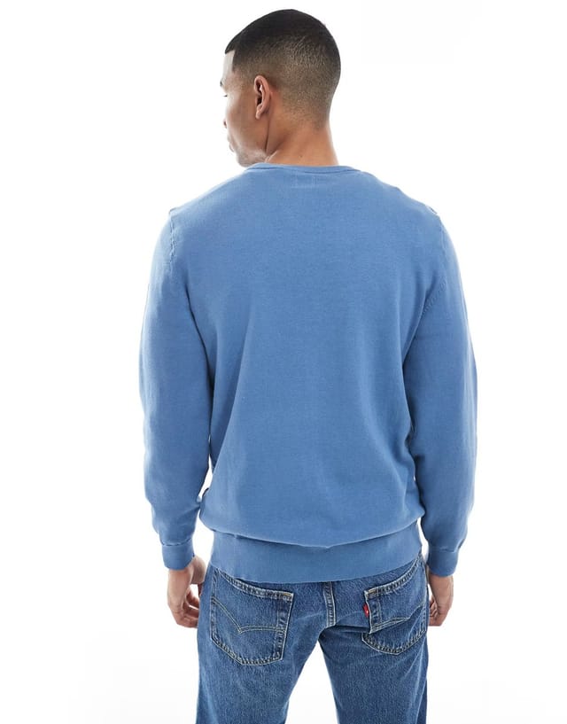 ASOS Levi's lightweight batwing logo knit jumper in light blue - 3