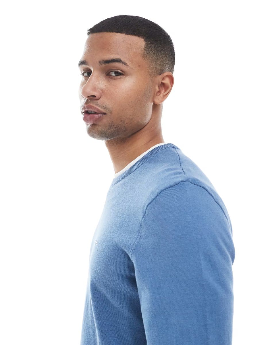 ASOS Levi's lightweight batwing logo knit jumper in light blue - 4