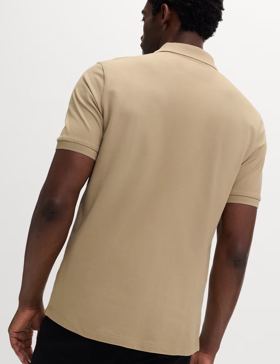 Marks & Spencer M&S Ultimate Regular Fit Pique Polo Shirt Dark Sand - 4