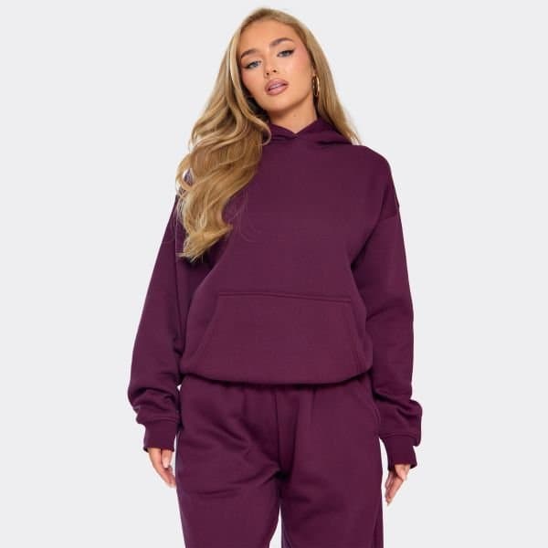 EGO EGO Long Sleeve Oversized Hoodie in Plum