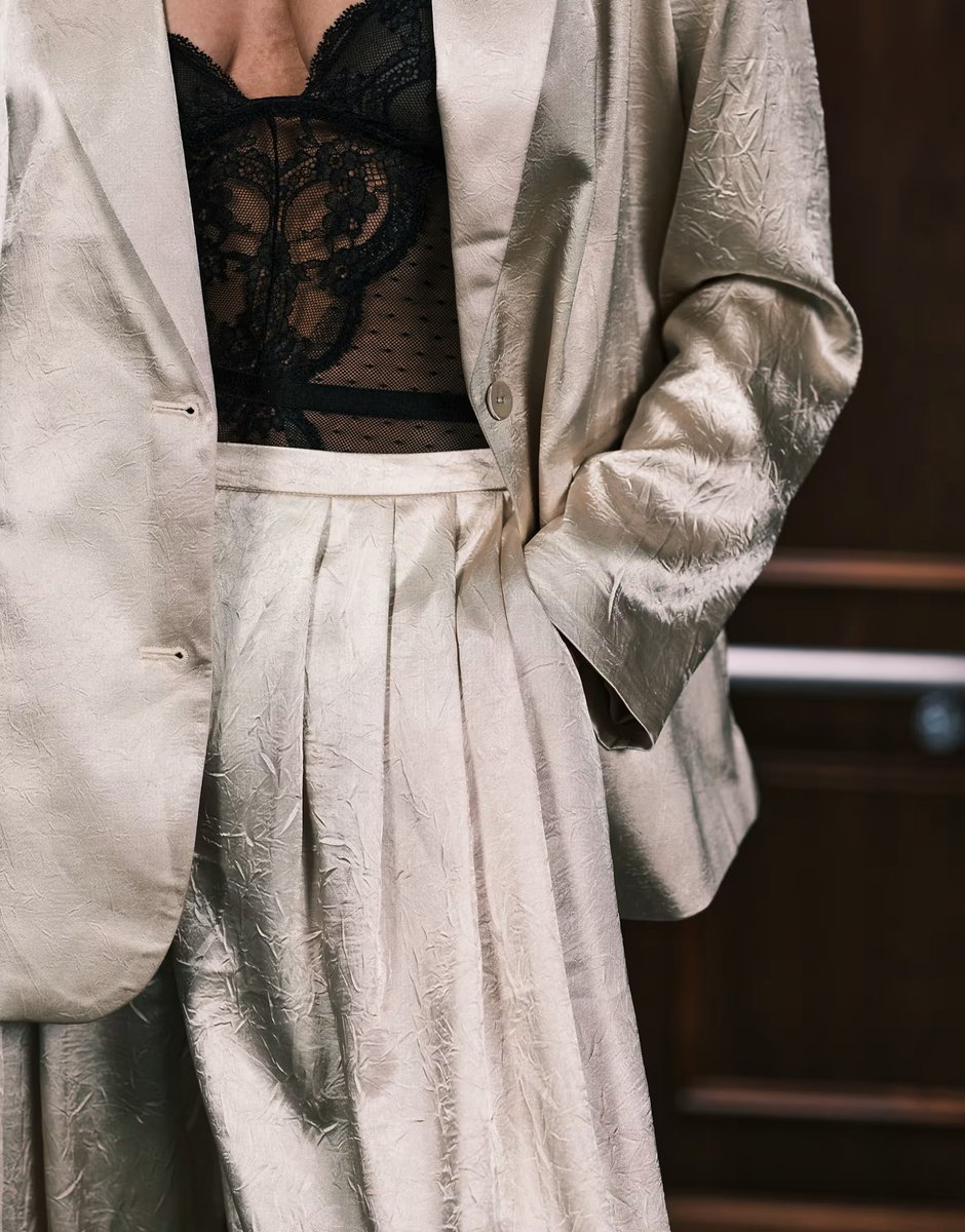 ASOS ASOS DESIGN tailored unstructured palazzo trousers co-ord in oyster  - 3