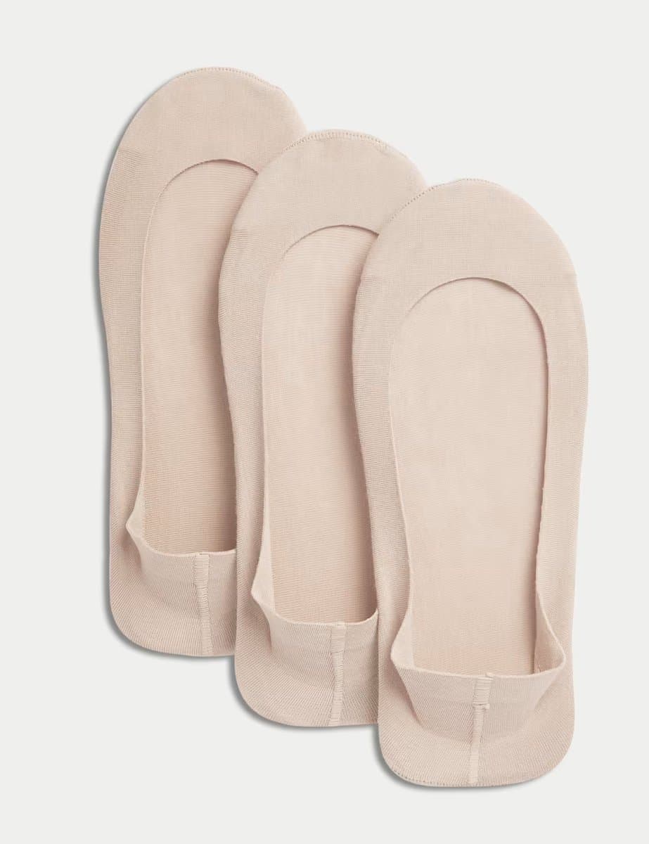 Marks & Spencer M&S 3pk Cotton Rich Low Cut Footsies Opaline