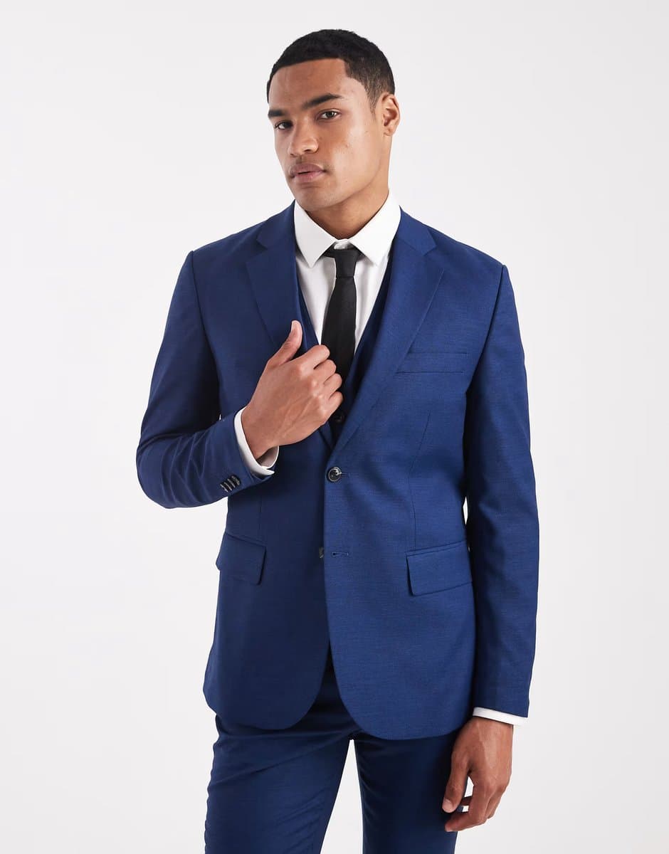 ASOS Jack & Jones super slim suit jacket in blue