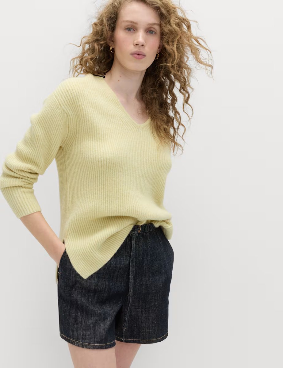 Marks & Spencer M&S Cotton Rich Shorts Dark Indigo - 4