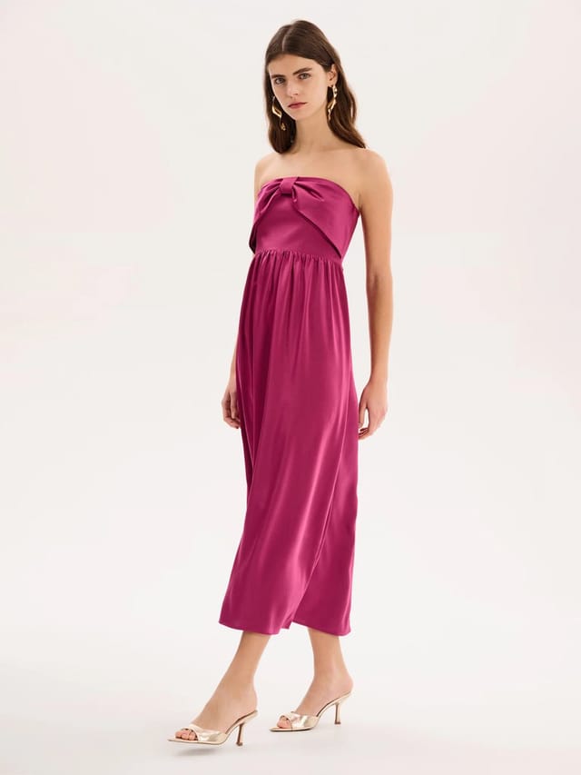 OMNES Millie Dress in Magenta - 2