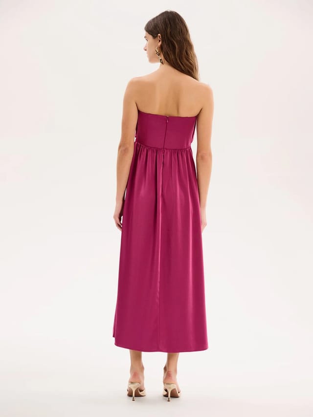 OMNES Millie Dress in Magenta - 3