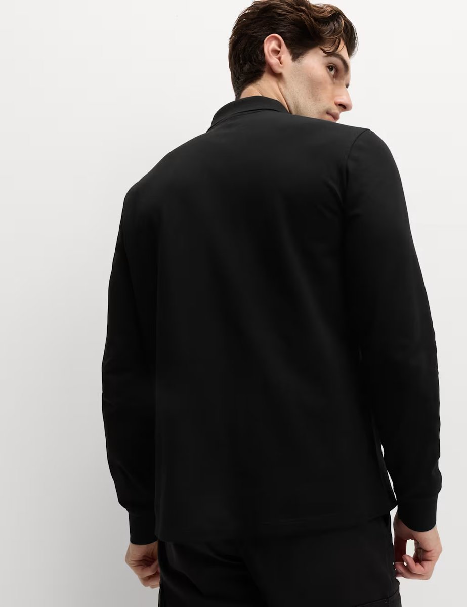 Marks & Spencer M&S Ultimate Cotton Rich Polo Shirt Black - 4