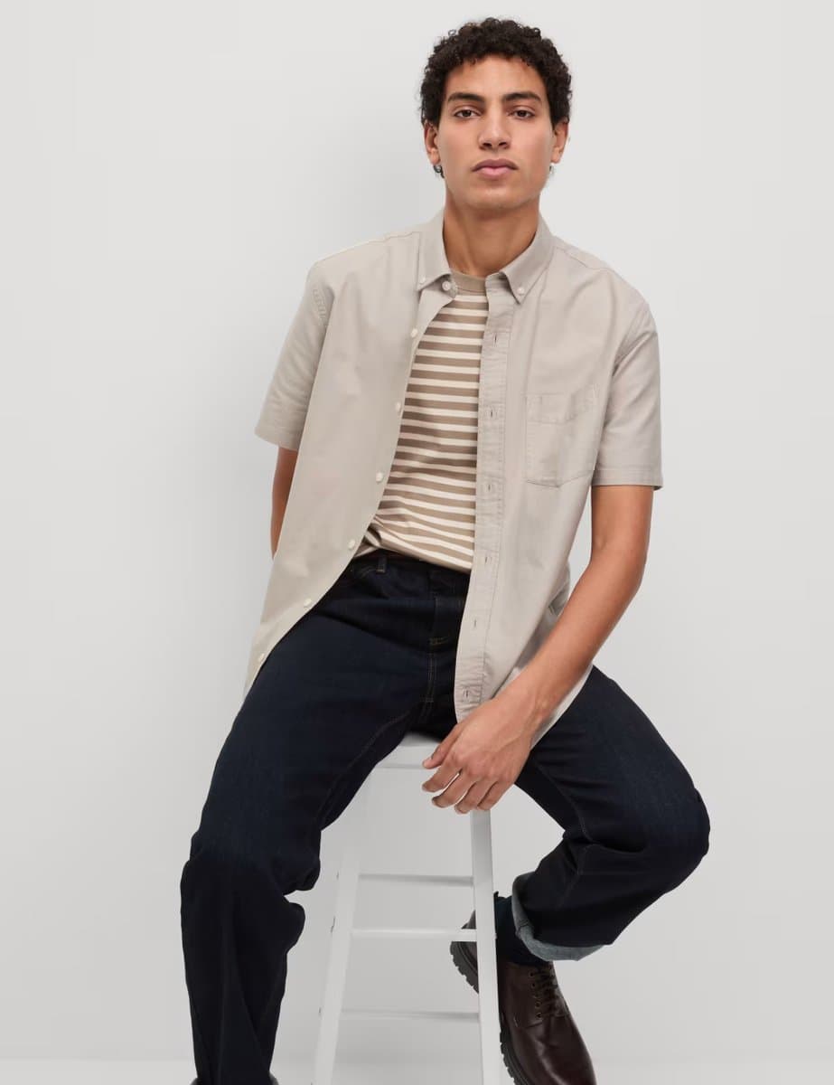 Marks & Spencer M&S Ultimate Pure Cotton Oxford Shirt Neutral