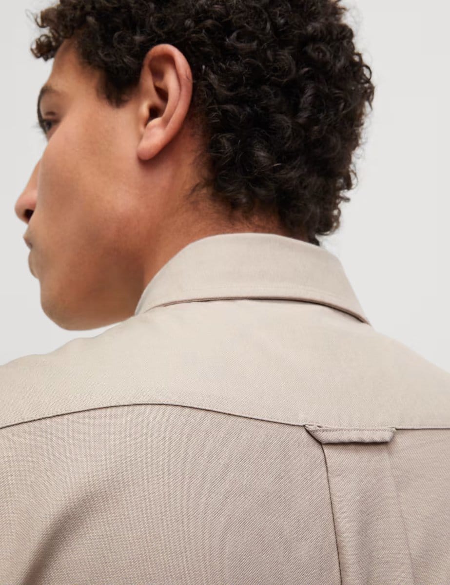 Marks & Spencer M&S Ultimate Pure Cotton Oxford Shirt Neutral - 4