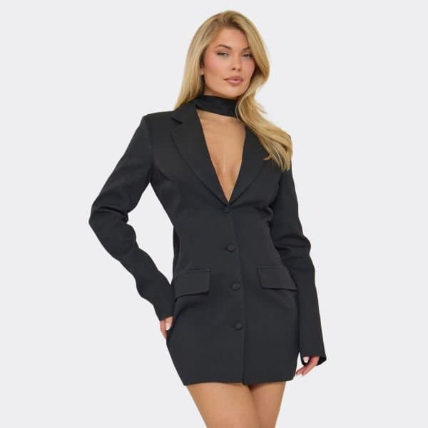 EGO EGO Black Woven Blazer Dress