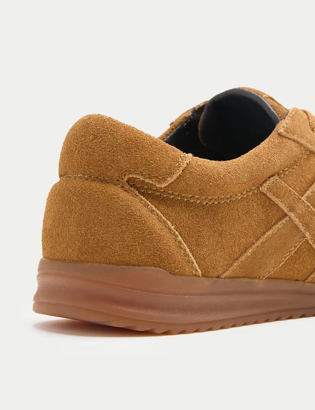 Marks & Spencer M&S Suede Side Detail Trainers Tan - 2