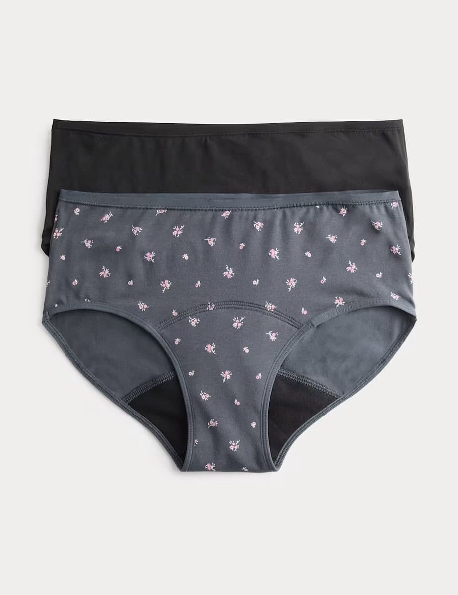 Marks & Spencer M&S 2 Pack Heavy Absorbency Period Knicker Shorts Carbon