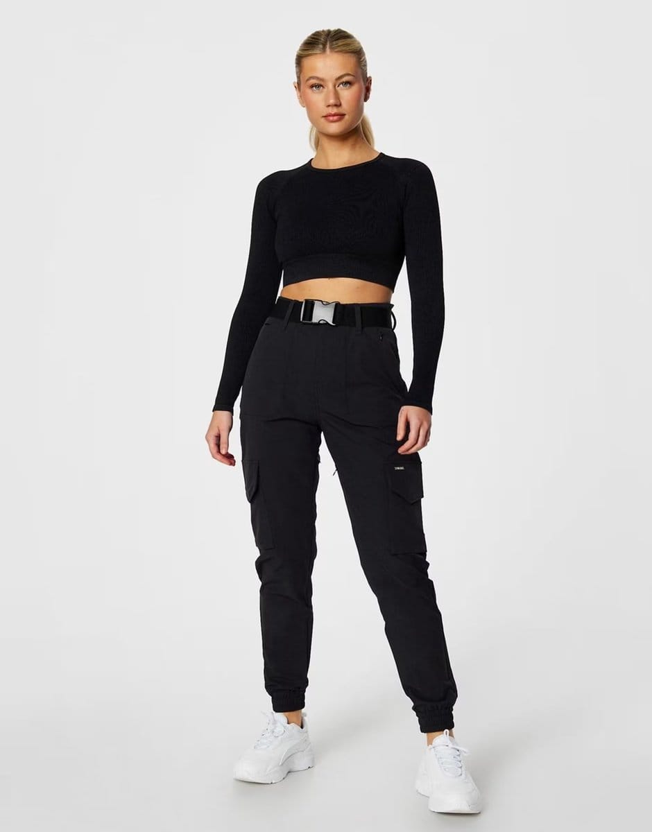 ASOS Aim'n Black cargo pants in black - 4