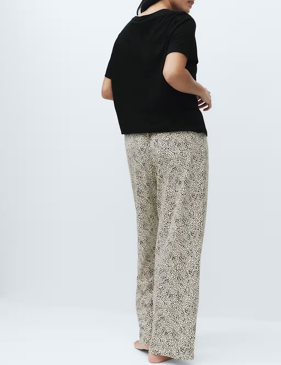 Marks & Spencer M&S Pure Cotton Printed Pyjama Set Black Mix - 2