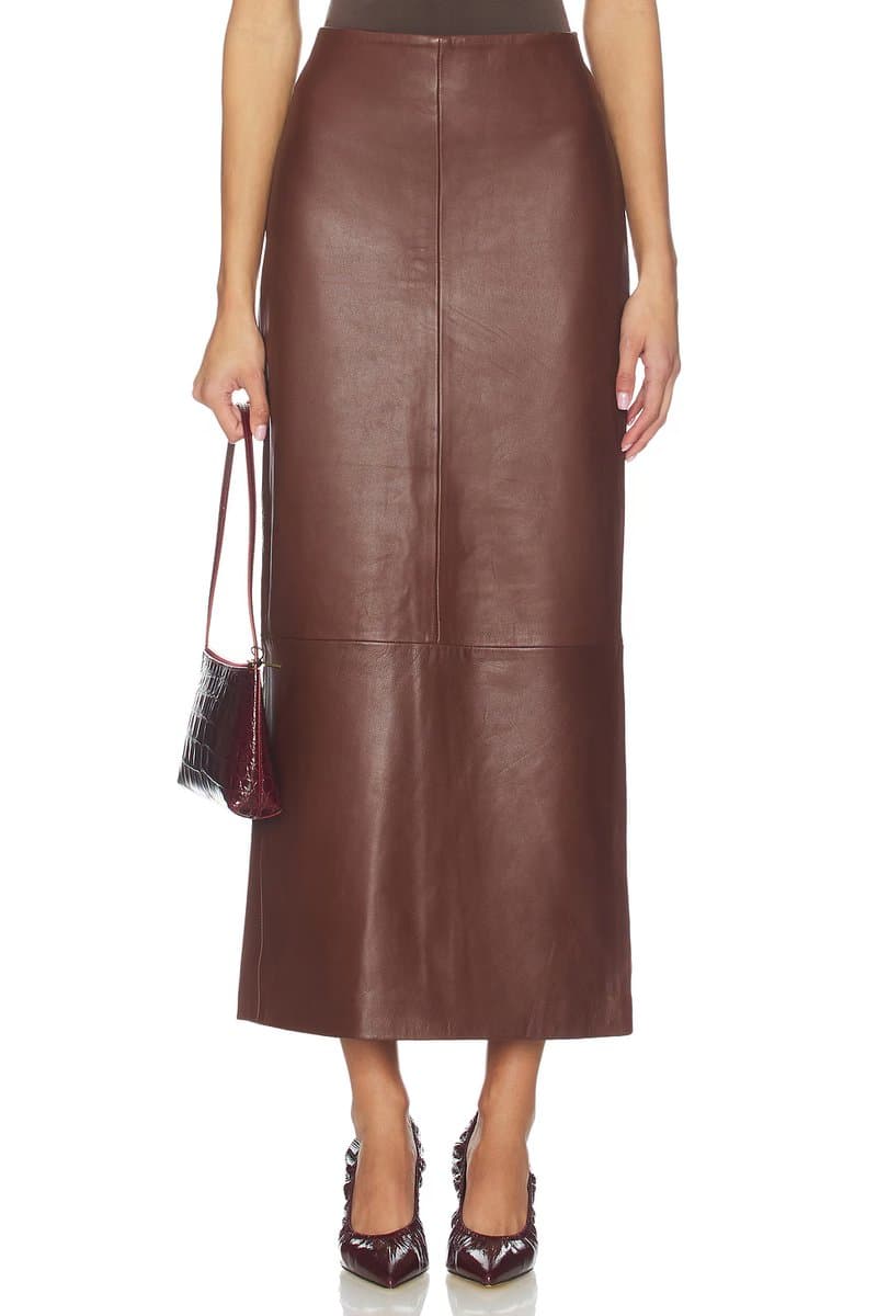 revolve Leather Column Skirt
