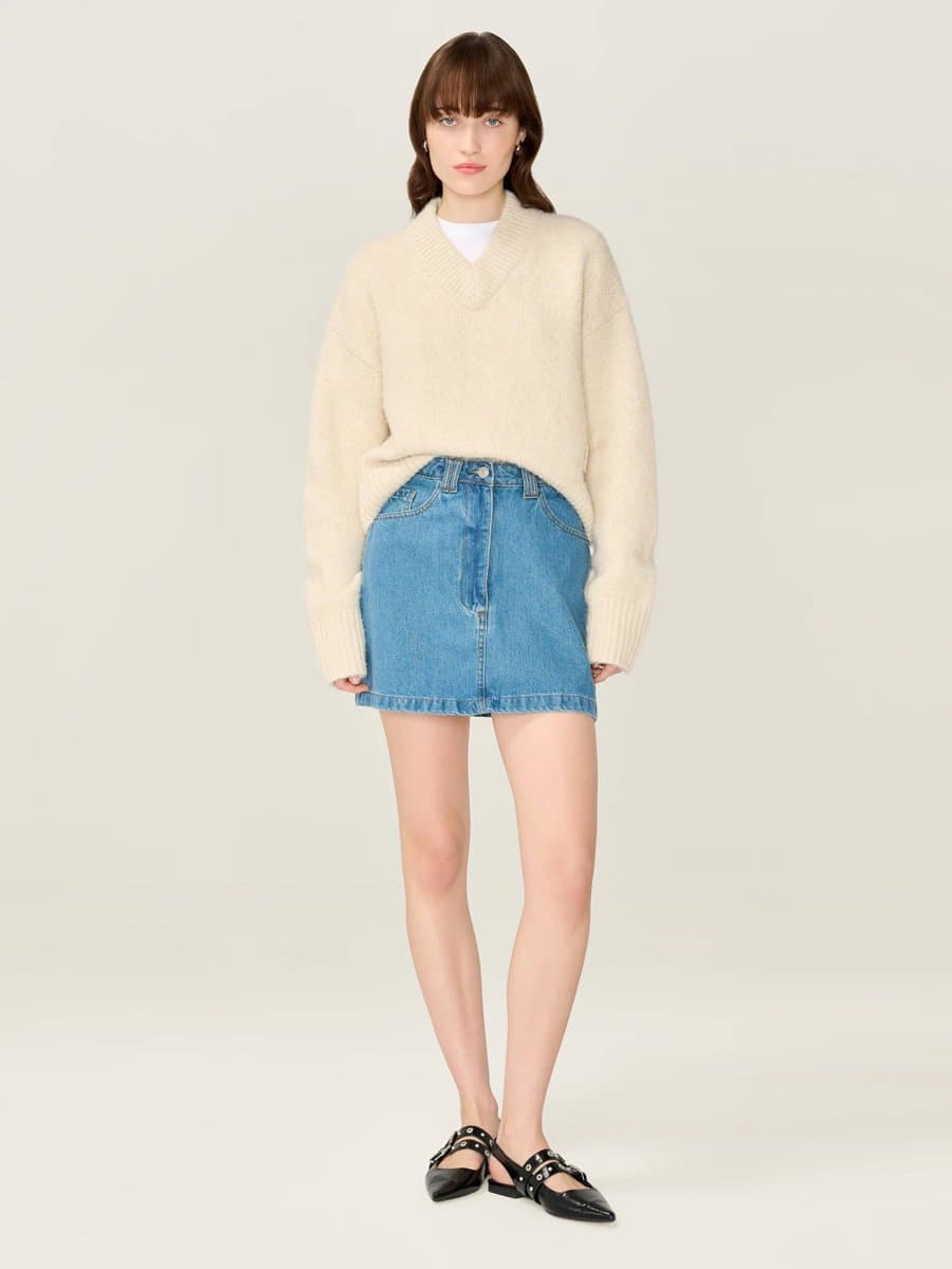OMNES Ottie Bow Skirt in Midwash