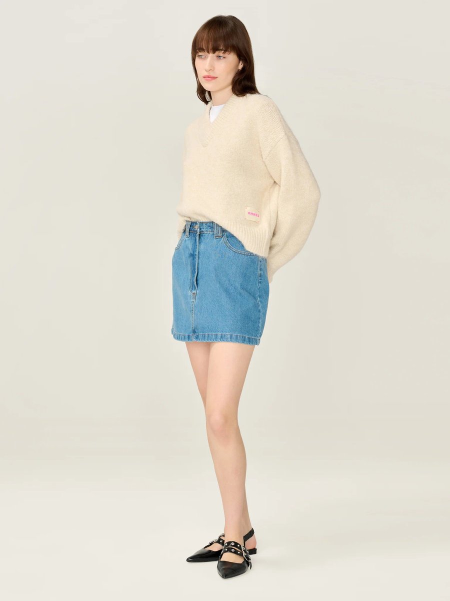 OMNES Ottie Bow Skirt in Midwash - 3