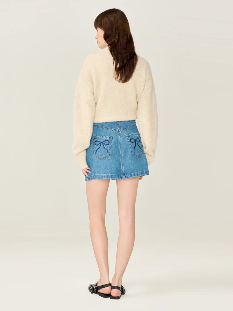 OMNES Ottie Bow Skirt in Midwash - 4