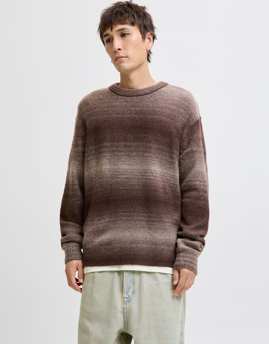 ASOS Jack & Jones Knitted pullover in deep mahogany - 1