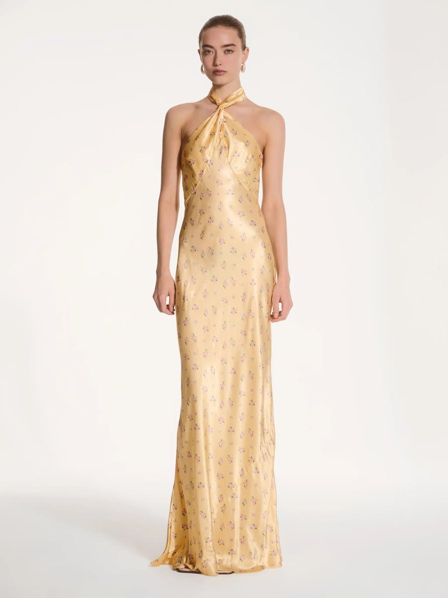 OMNES Arles Floral Dress in Vintage Yellow