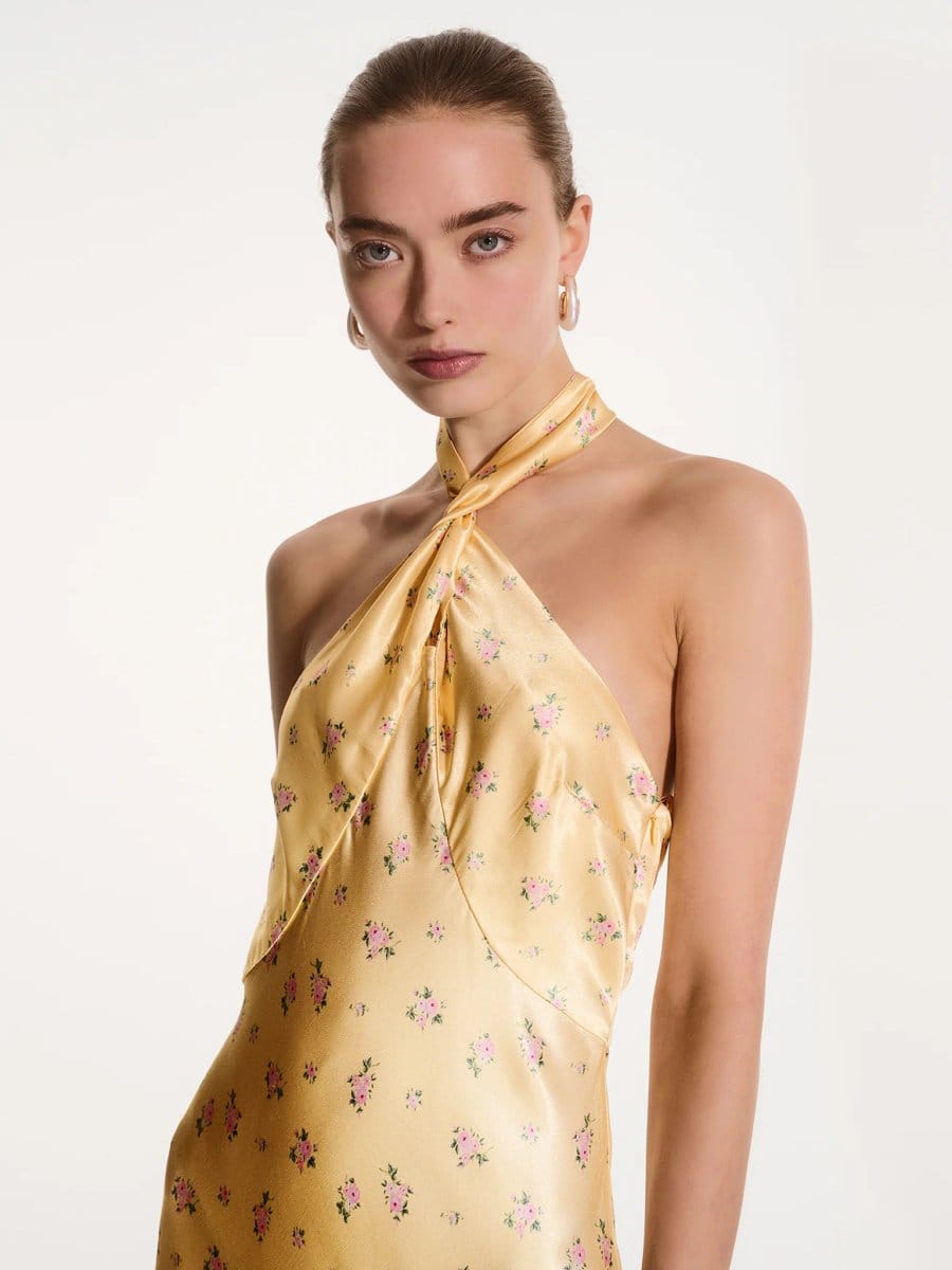 OMNES Arles Floral Dress in Vintage Yellow - 4