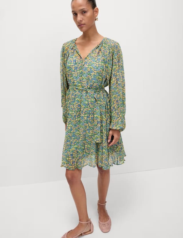 Marks & Spencer M&S Floral V-Neck Mini Relaxed Smock Dress Multi - 2