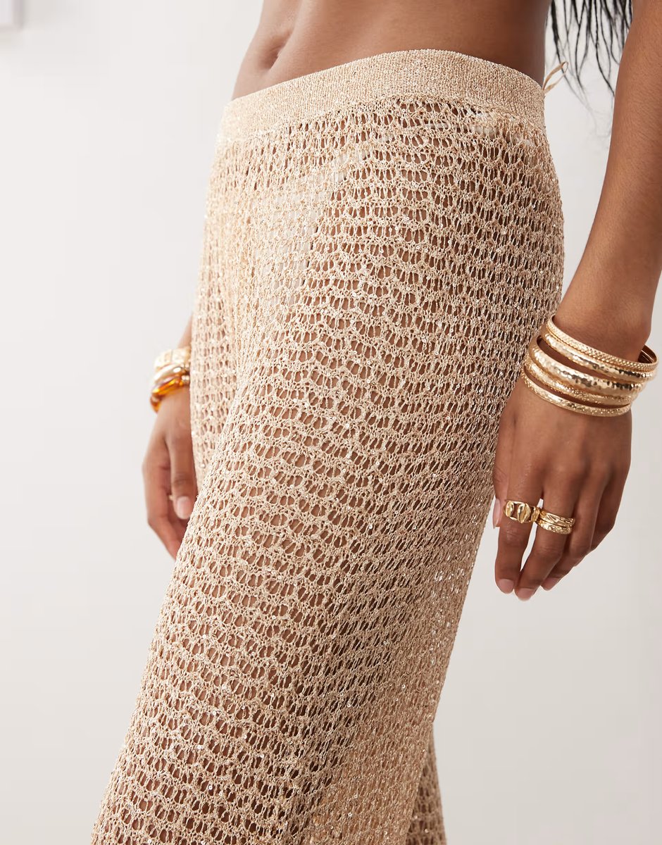 ASOS Miss Selfridge premium sequin beach trouser - 3