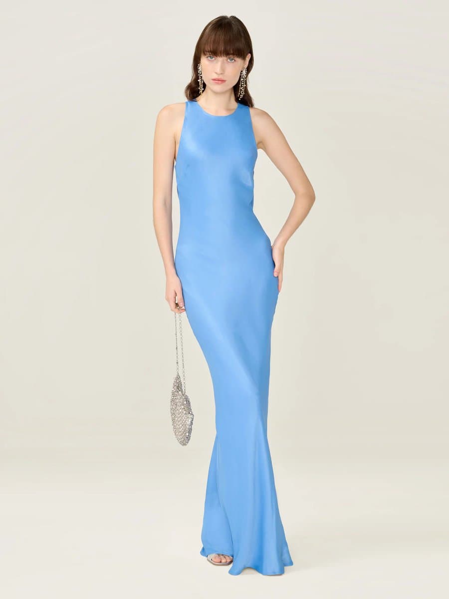 OMNES Jai Dress in Blue Bonnet