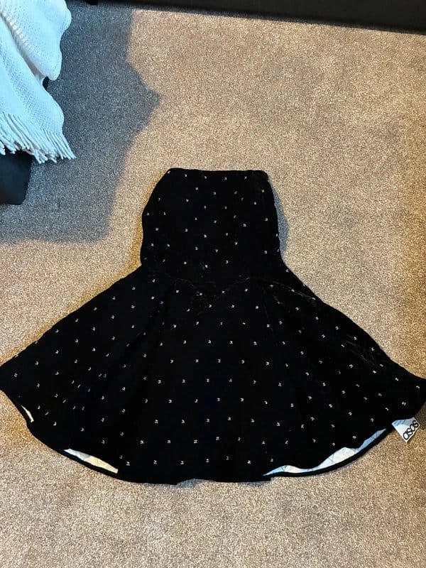 ASOS ASOS Luxe quilted velvet mini dress with diamanté details (UK 14) - 4