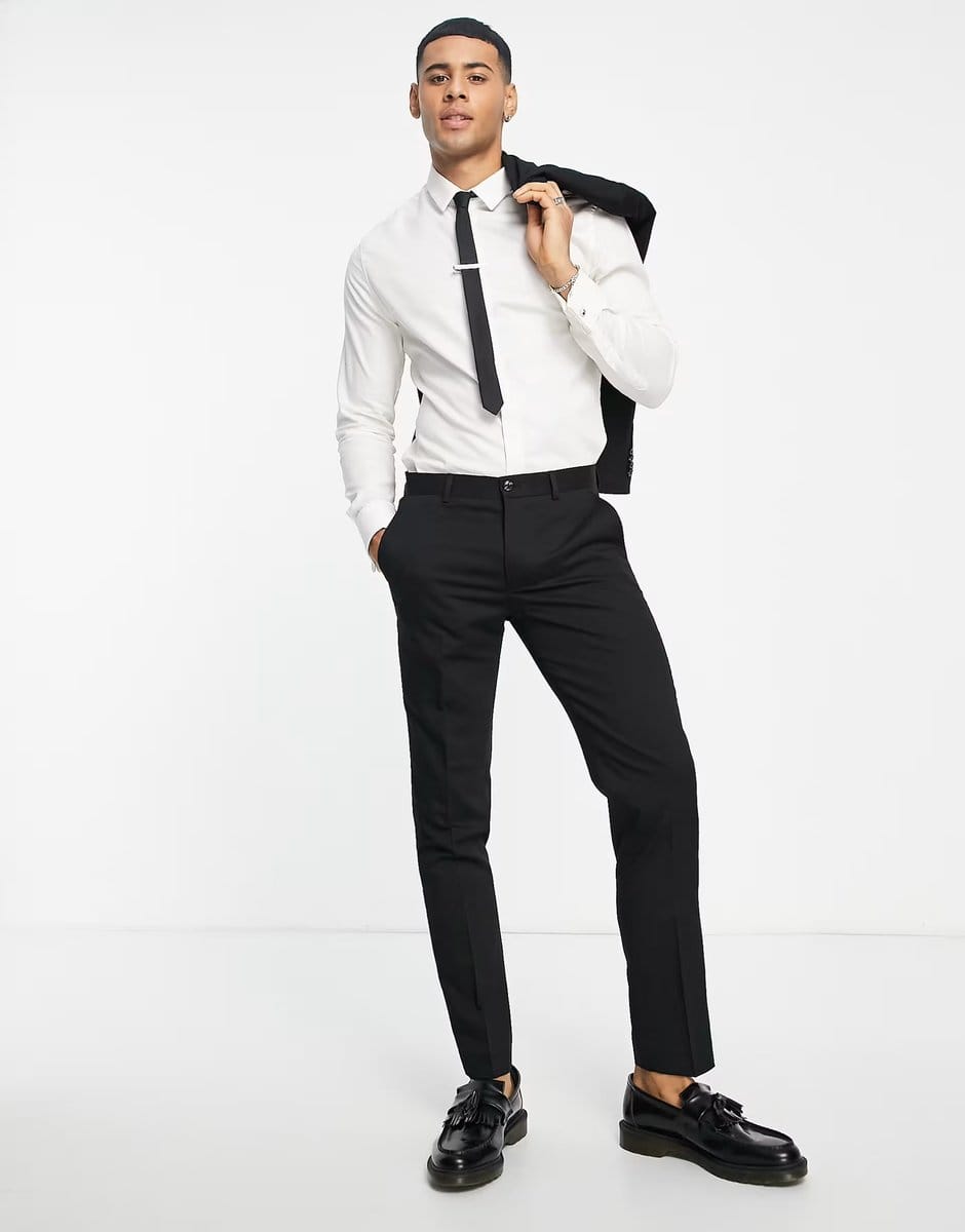 ASOS Jack & Jones Premium slim suit trousers in black - 4