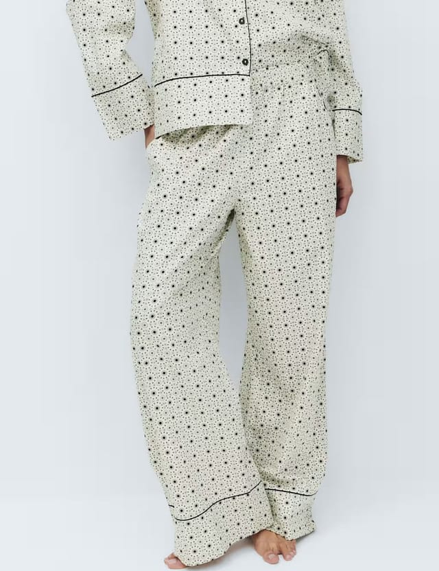 Marks & Spencer M&S Pure Cotton Eid Sateen Printed Family Pyjama Set Ecru Mix - 3