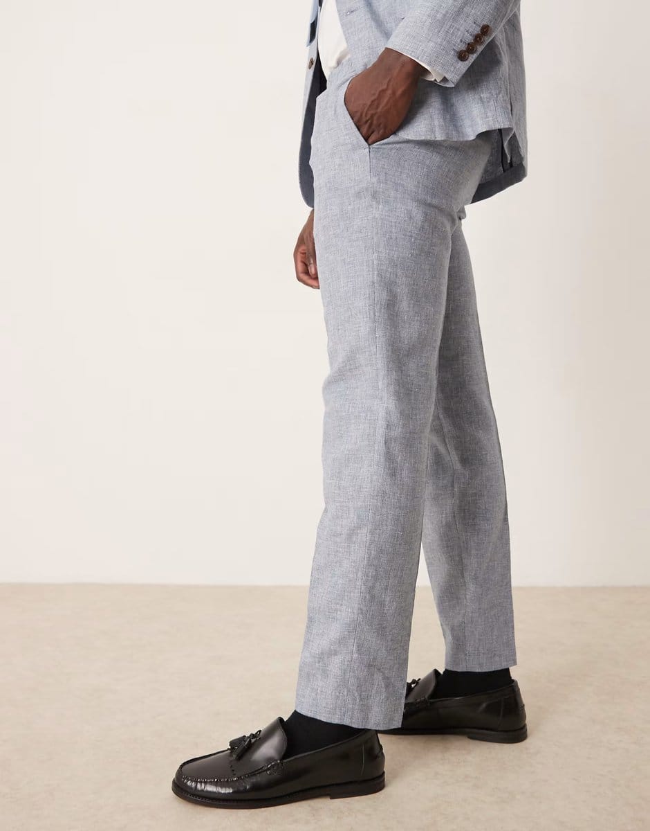 ASOS Selected Malik regular fit trouser in light blue - 4