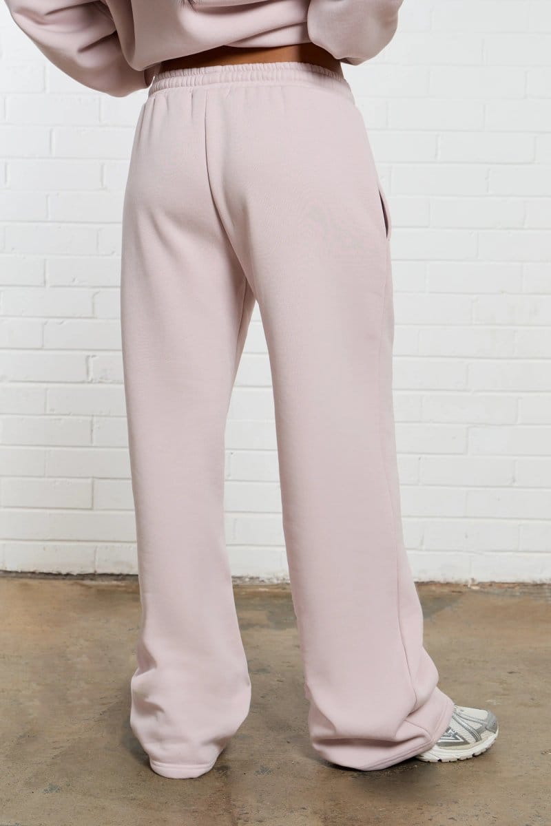 Kaiia Kaiia Jeans Embossed Wide Leg Joggers Pale Dusty Lilac - 4