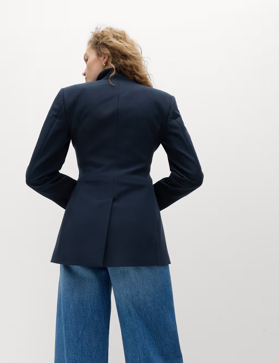 Marks & Spencer M&S 3 Button Cinched Single Breasted Blazer Navy - 2