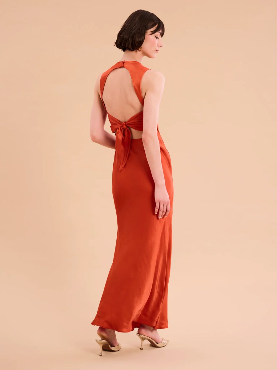 OMNES Nova Dress in Burnt Orange - 2
