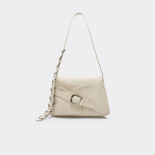 EGO EGO Chic Retro Shoulder Bag in Beige Faux Suede