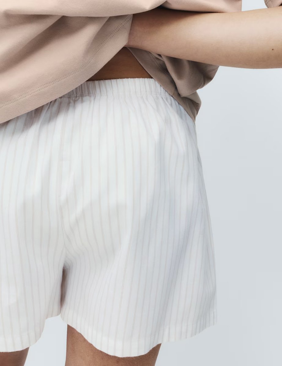 Marks & Spencer M&S Cotton Rich Printed Shortie Set Neutral - 3