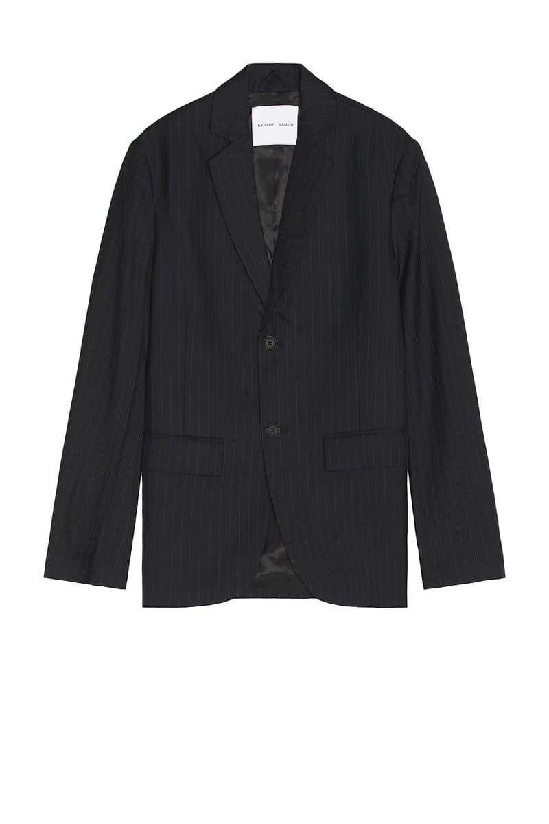 revolve Revolve SAMSOE SAMSOE Pinstripe Blazer in Black