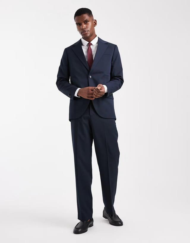 ASOS Jack & Jones relaxed suit jacket in navy blue - 2