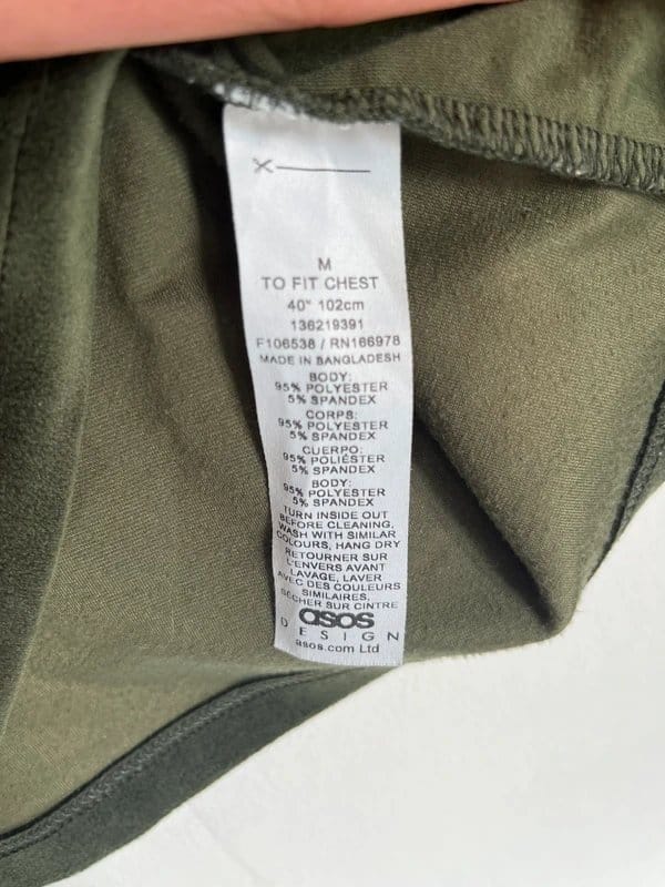 ASOS ASOS Khaki Velour Slim Fit Turtleneck – Size M - 2