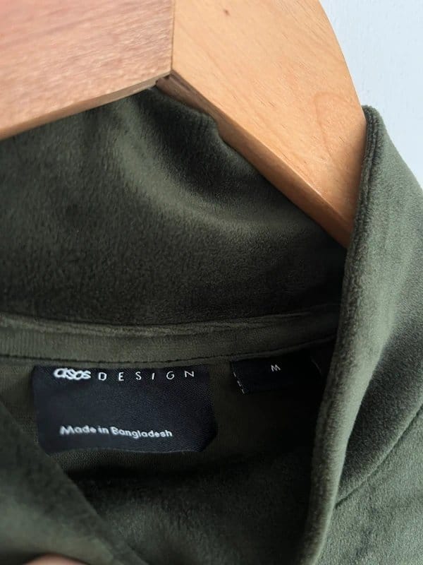 ASOS ASOS Khaki Velour Slim Fit Turtleneck – Size M - 4