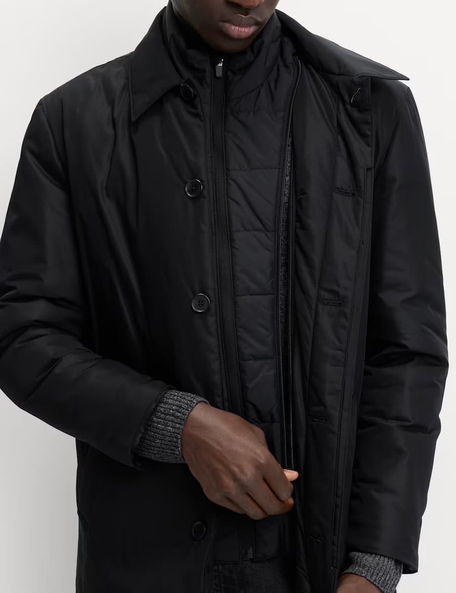 Marks & Spencer M&S Shirt Collar Mac with Removable Bib Black