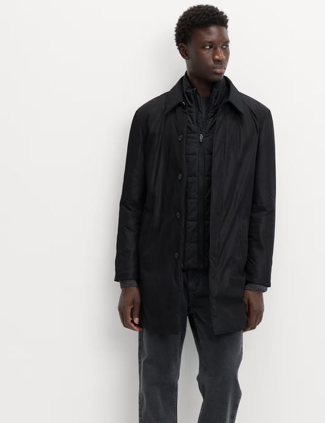 Marks & Spencer M&S Shirt Collar Mac with Removable Bib Black - 3