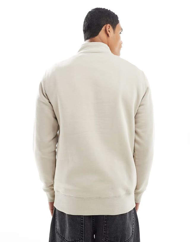ASOS ONLY & SONS half zip sweat in stone - 3