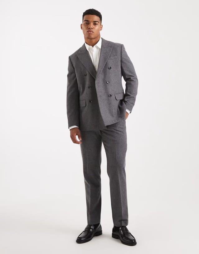 ASOS Jack & Jones Premium relaxed wool suit jacket in grey - 2