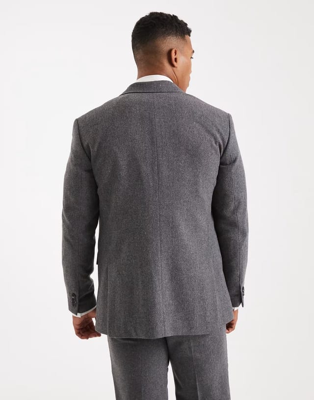 ASOS Jack & Jones Premium relaxed wool suit jacket in grey - 3