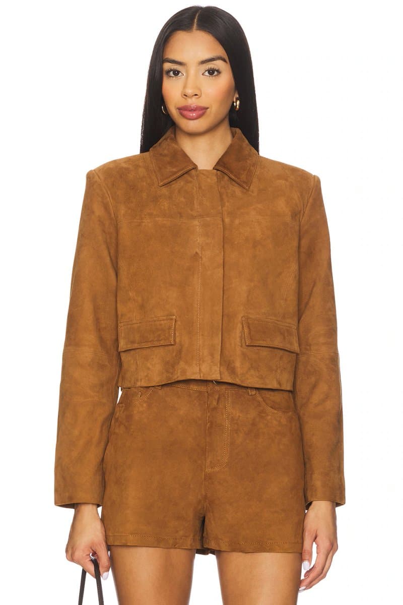 revolve Revolve Sullivan Suede Jacket in Cognac