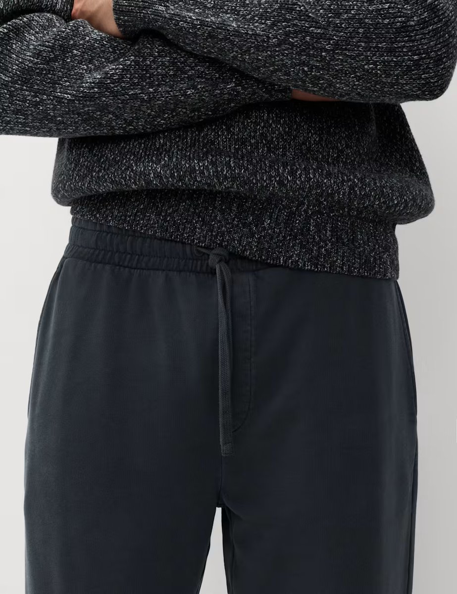 Marks & Spencer M&S Garment Dyed Pure Cotton Joggers Dark Pewter - 2