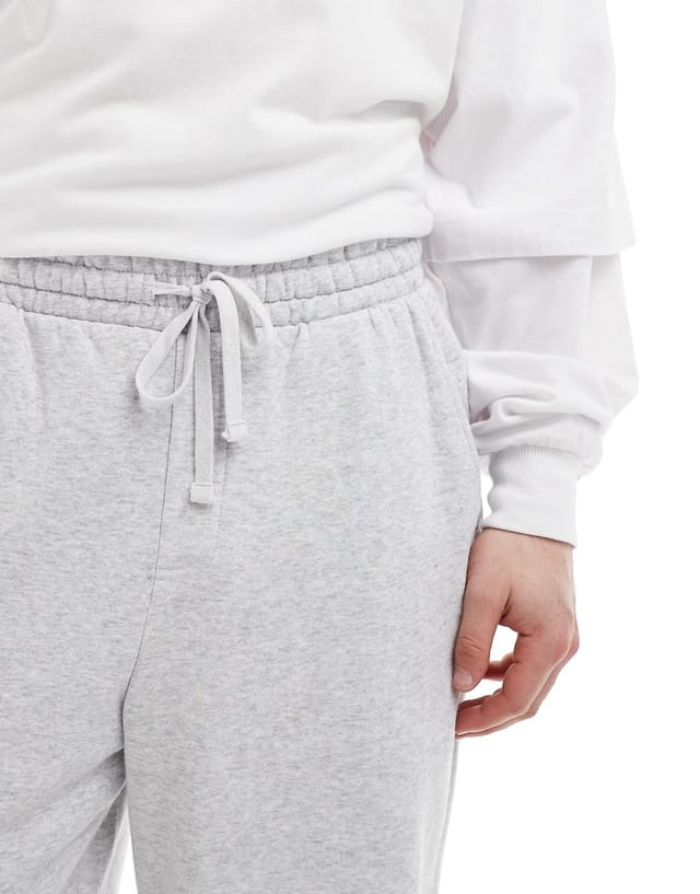 ASOS Cotton On wide leg jogger trousers in grey marle co-ord - 3